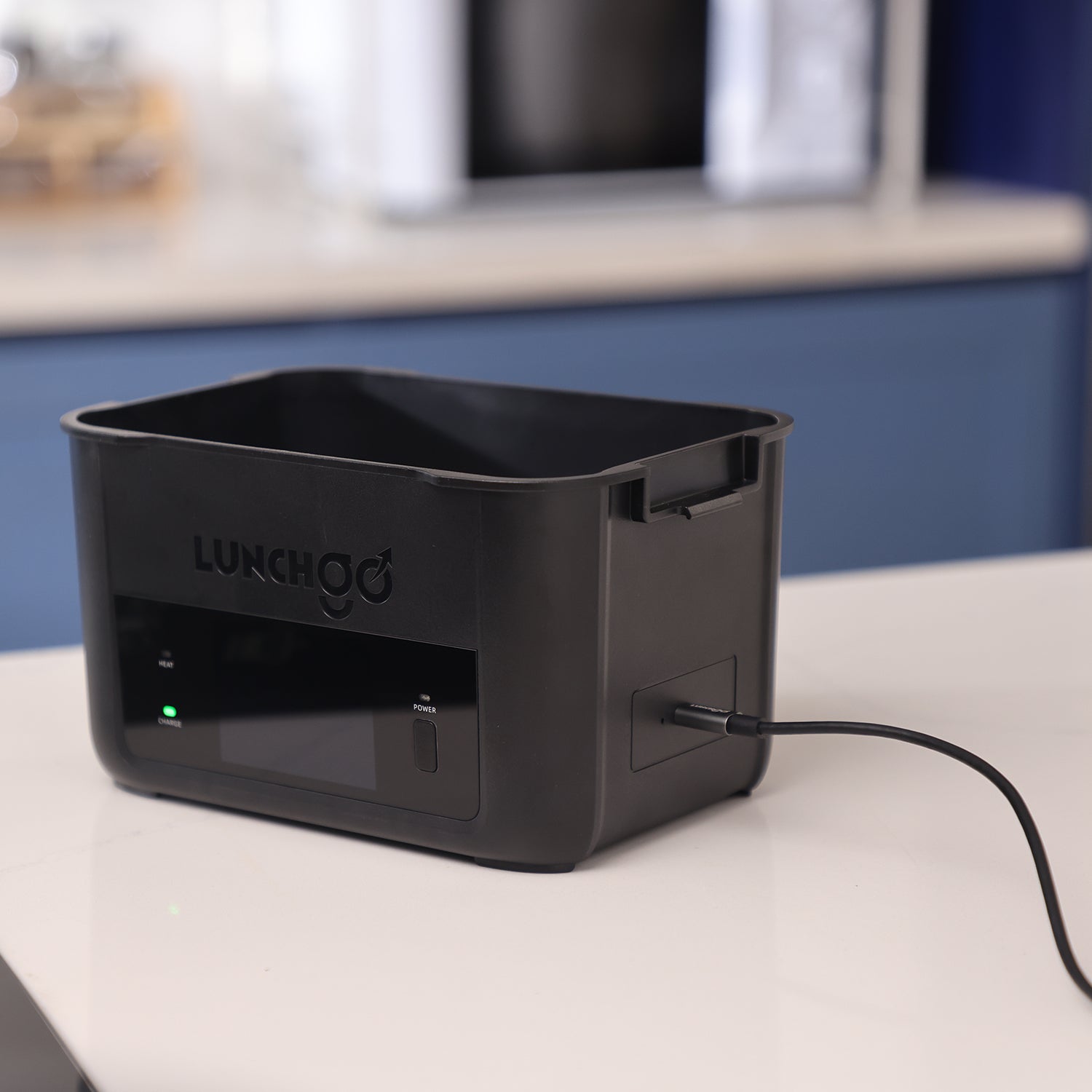 LUNCHGO® G1 Smart Electric Heated Lunch Box Replacement Base – Cordless, 5 Cups Capacity, 74 Wh Battery Powered, 250°F Max, Scheduled Heating (Carbon Black-Replacement Base Part)