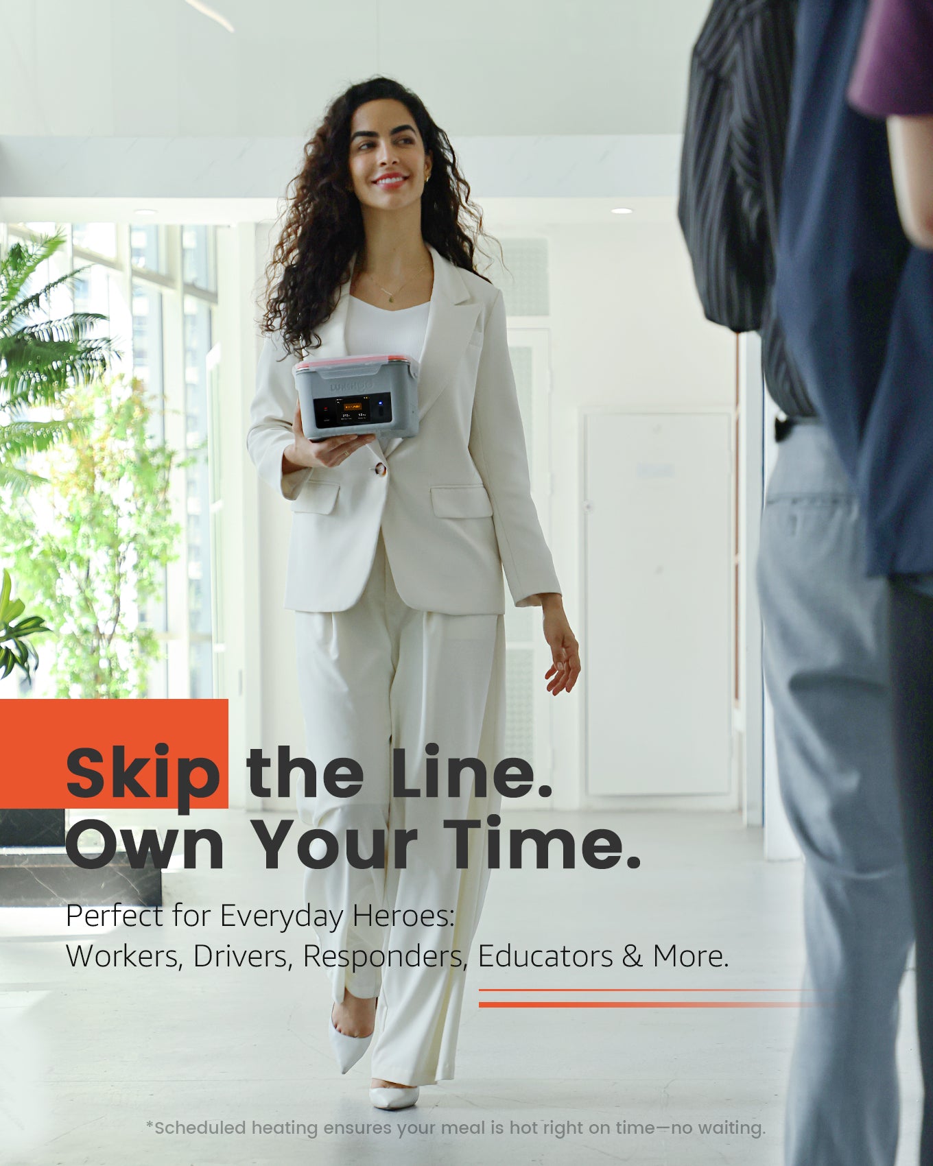 Fiambrera eléctrica inteligente LUNCHGO G1: fiambrera térmica con pantalla táctil y temporizador | Carga rápida tipo C, acero inoxidable 316, calentador de alimentos portátil para el trabajo y viajes